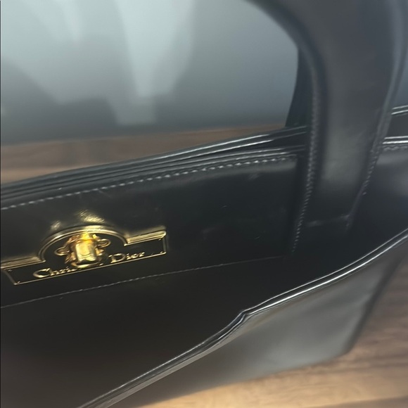 **SOLD** Dior Black Satchel with Gold-Tone Clasp Vintage - Picture 5 of 10